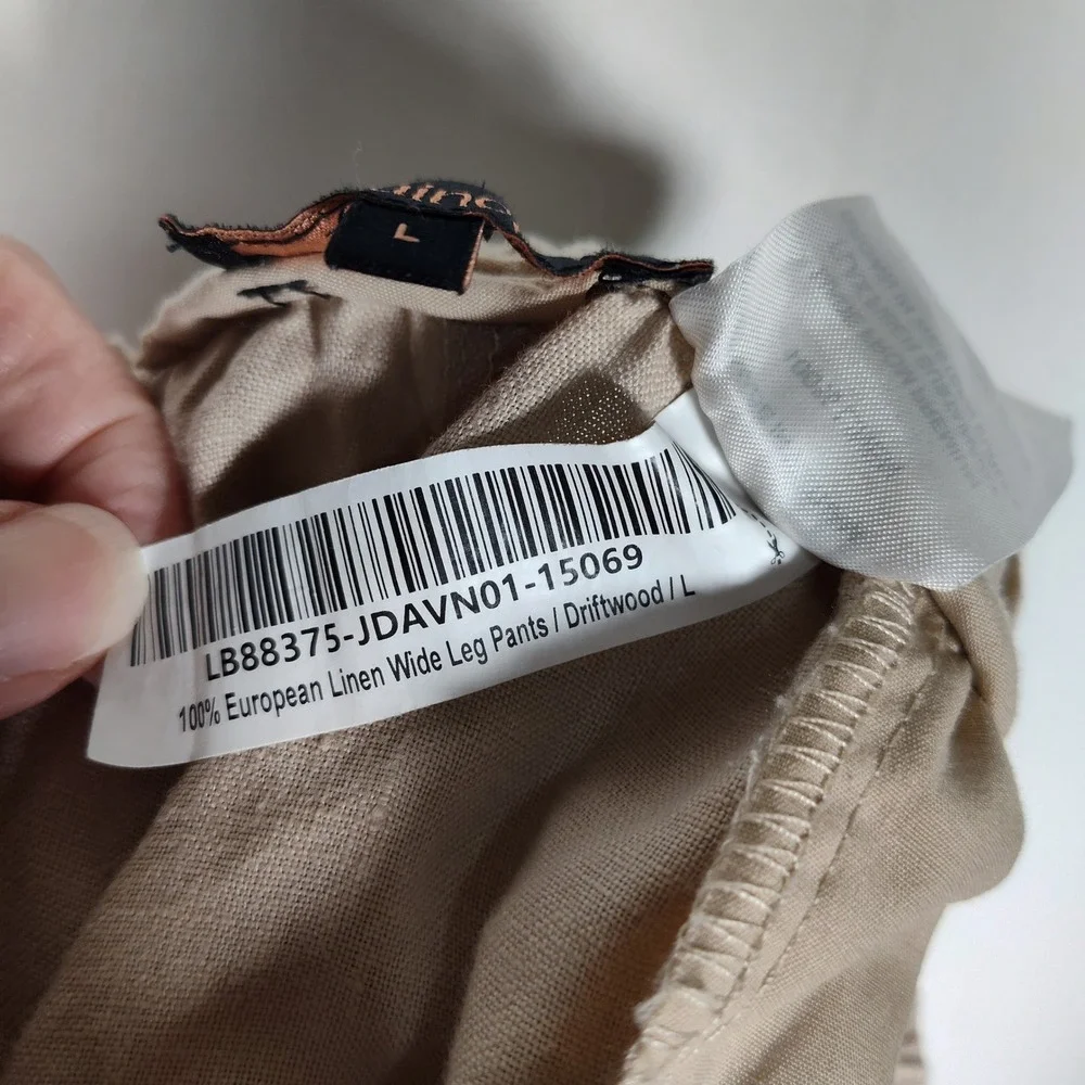 Quince Women 100% European Linen Wide Leg Pants Driftwood Tan Large